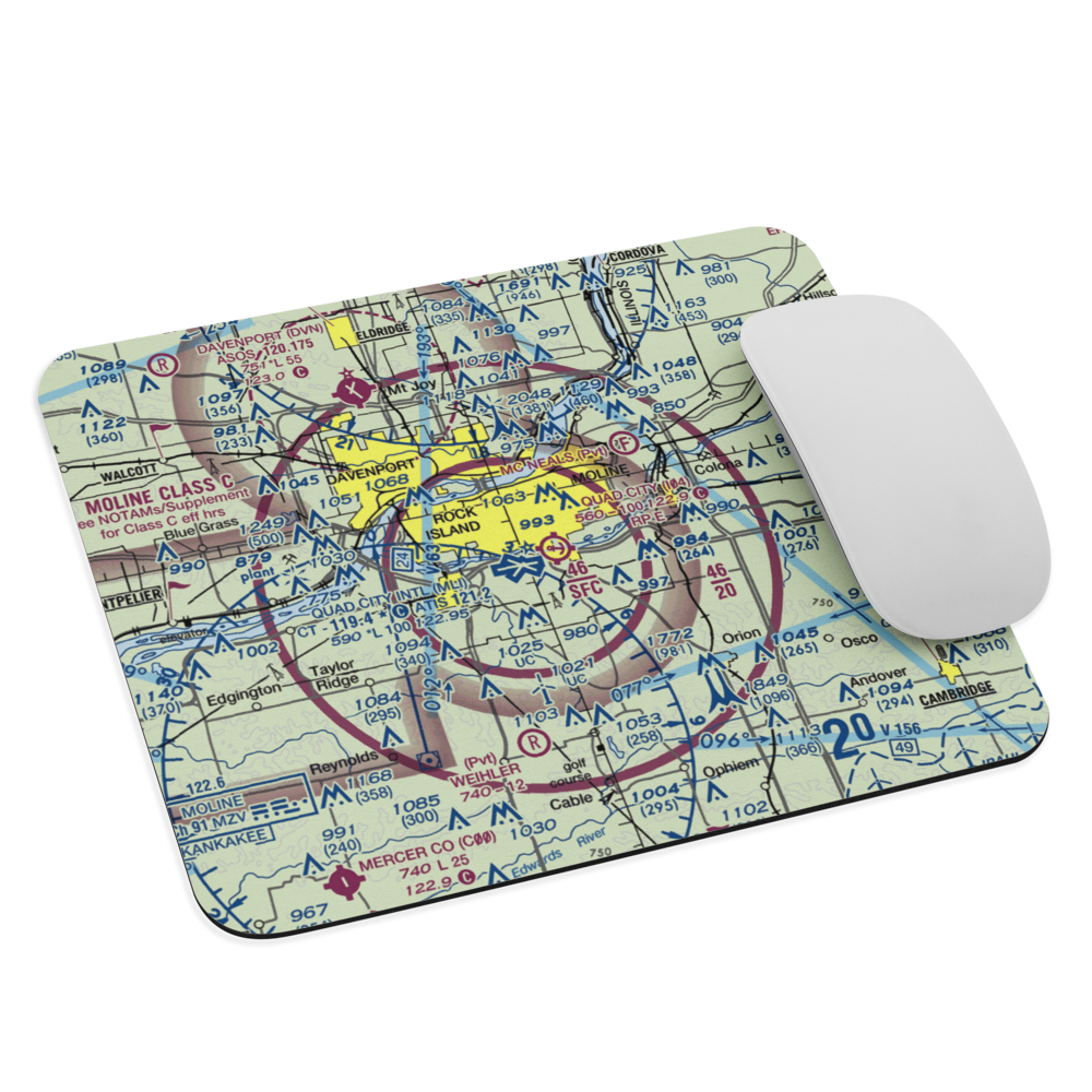 Quad-City Seaplane Base (I04) VFR Sectional Mouse Pad 