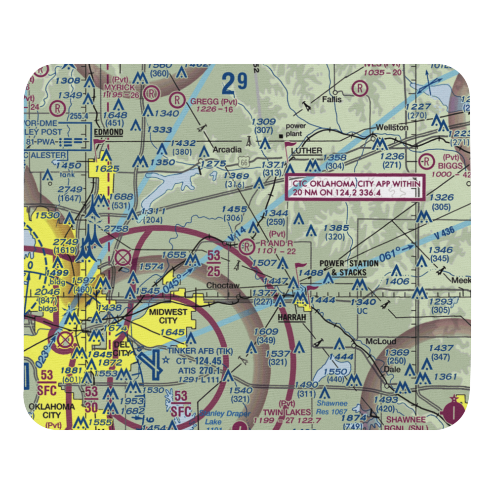 R and R Airport (9OK9) VFR Sectional Mouse Pad 