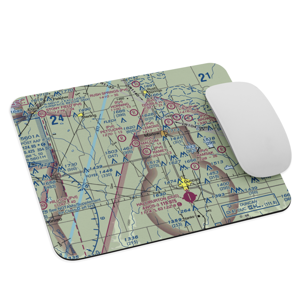 Ramey 1 Airport (0OK8) VFR Sectional Mouse Pad 