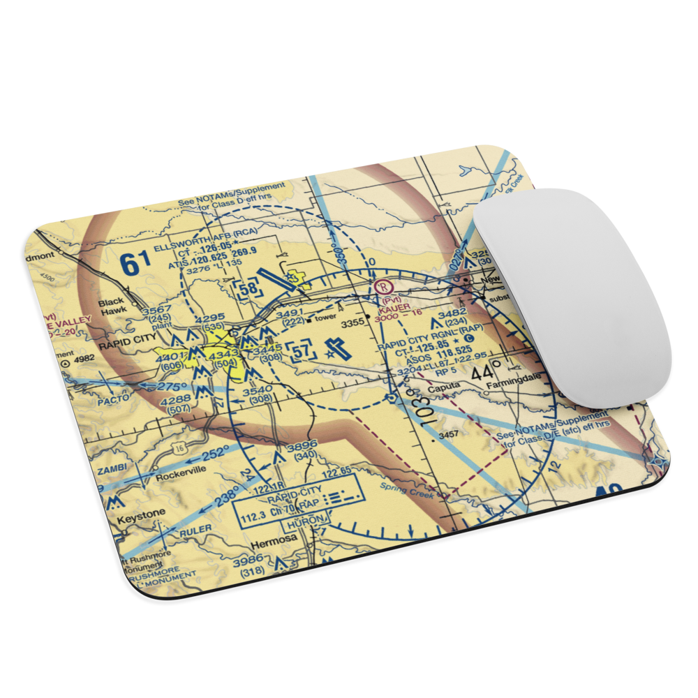 Rapid City Regional Airport (RAP) VFR Sectional Mouse Pad 