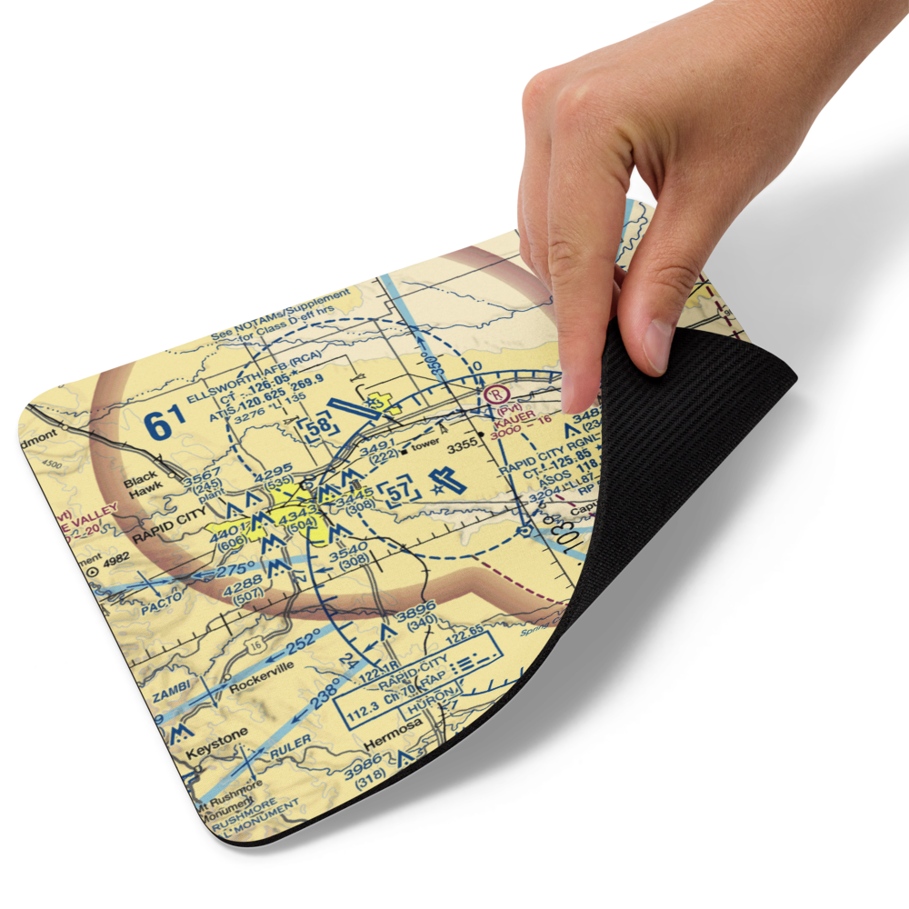 Rapid City Regional Airport (RAP) VFR Sectional Mouse Pad 