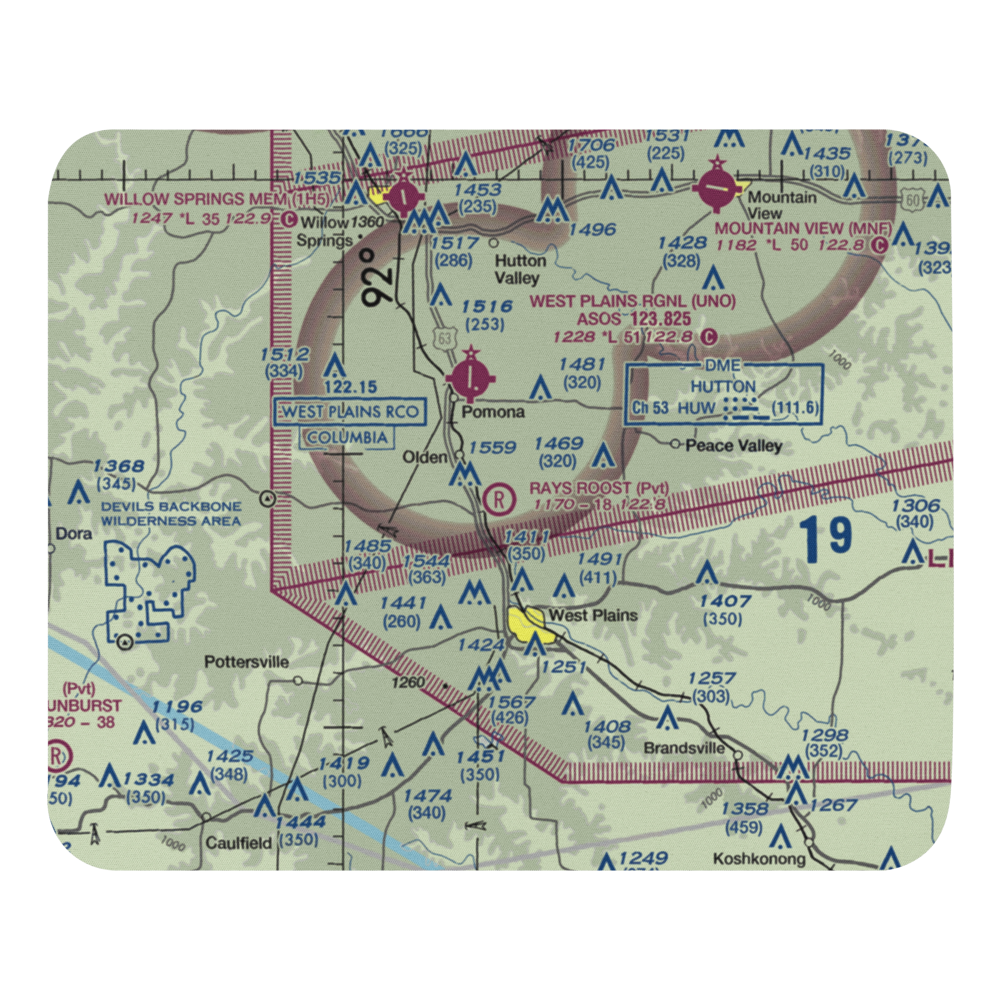 Ray's Roost Airport (94MO) VFR Sectional Mouse Pad 