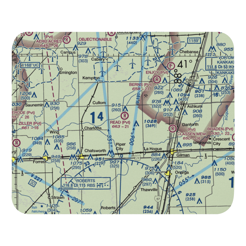 Read Airport (LL46) VFR Sectional Mouse Pad 