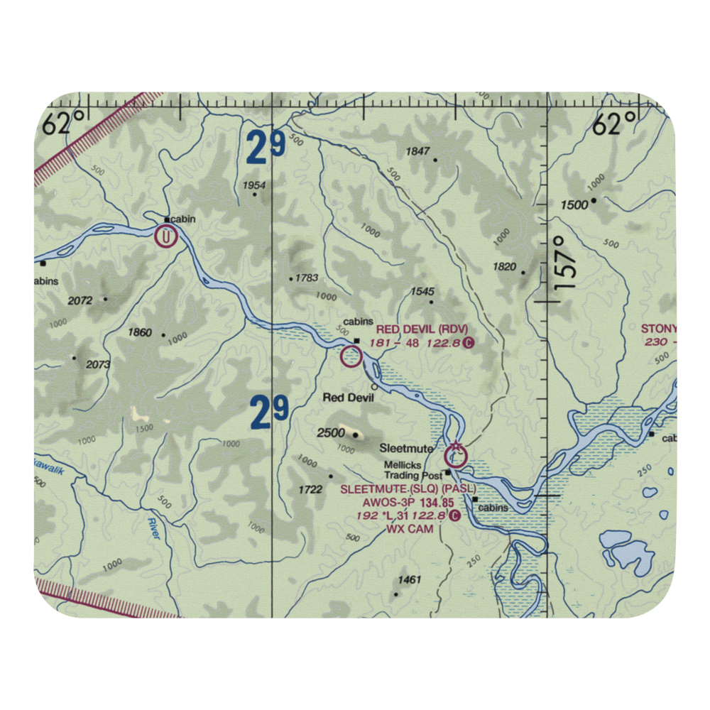 Red Devil Airport (RDV) VFR Sectional Mouse Pad 