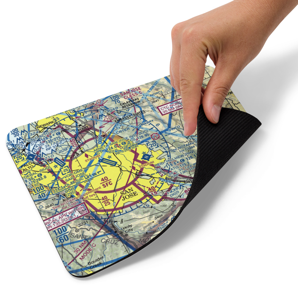 Reid-Hillview Airport of Santa Clara County (RHV) VFR Sectional Mouse Pad 