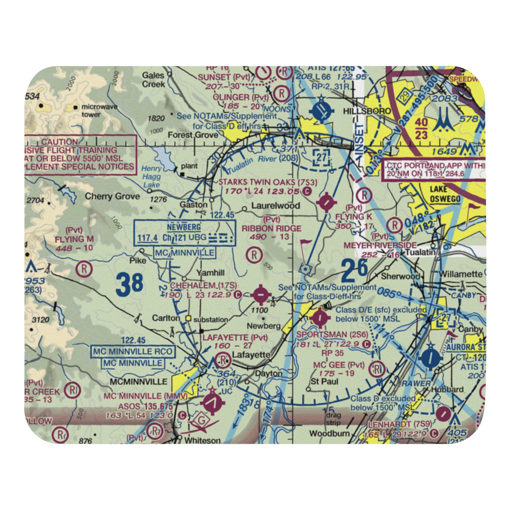 Ribbon Ridge Airport (73OR) VFR Sectional Mouse Pad 
