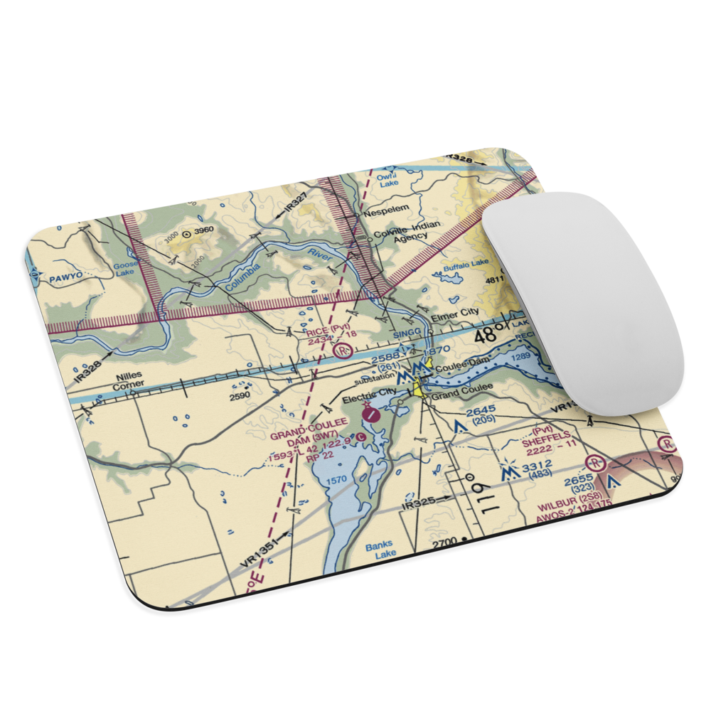 Rice Ranch Airport (2WA6) VFR Sectional Mouse Pad 