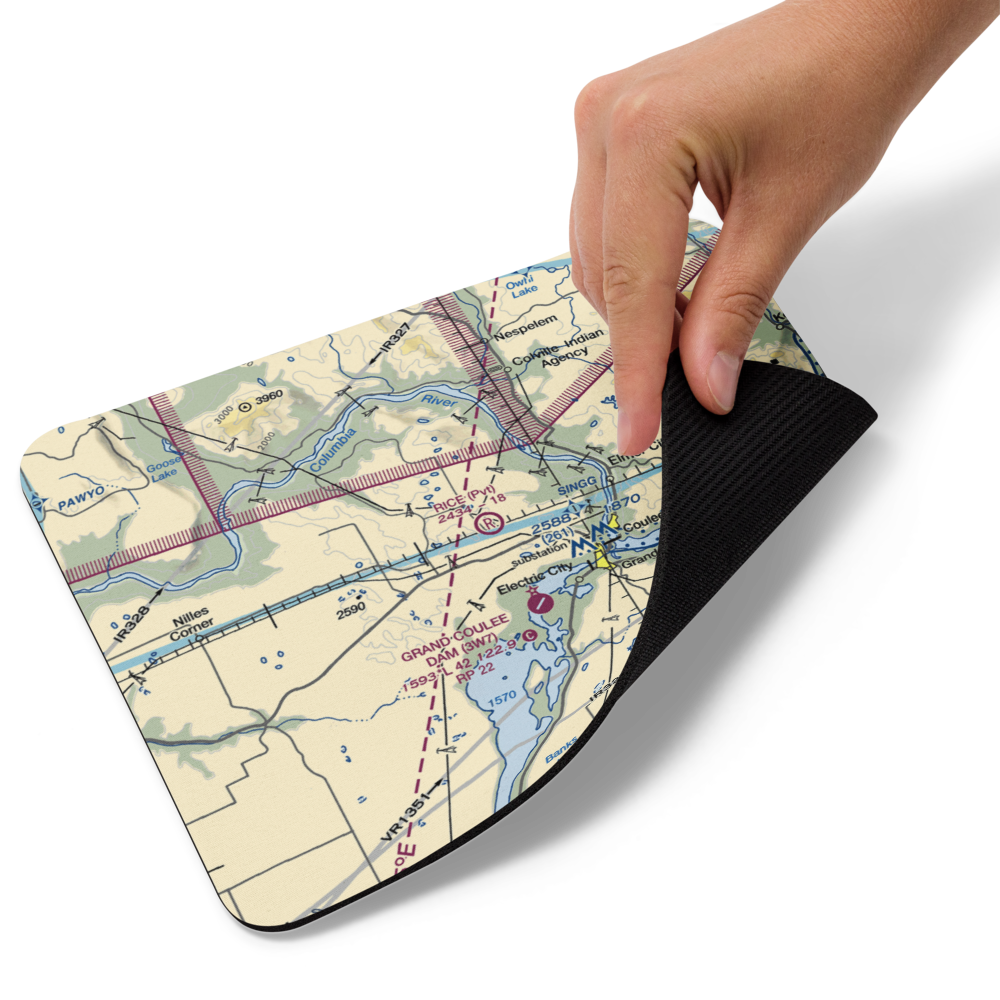 Rice Ranch Airport (2WA6) VFR Sectional Mouse Pad 