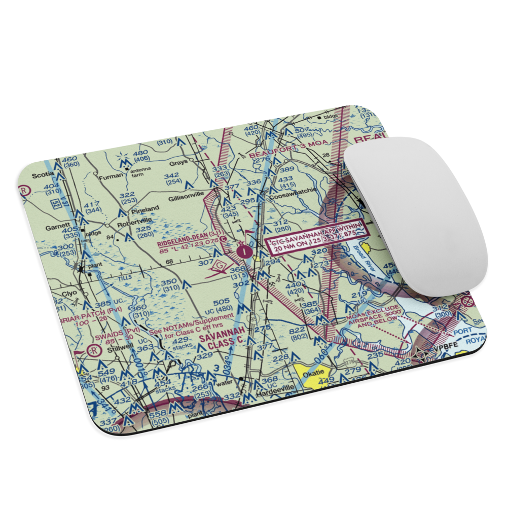 Ridgeland-Claude Dean Airport (3J1) VFR Sectional Mouse Pad 