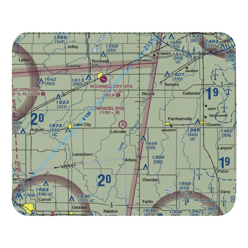 Riedesel Private Airport (IA08) VFR Sectional Mouse Pad 