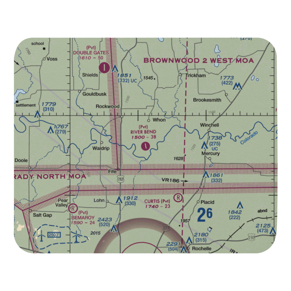 River Bend Ranch Airport (94TX) VFR Sectional Mouse Pad 