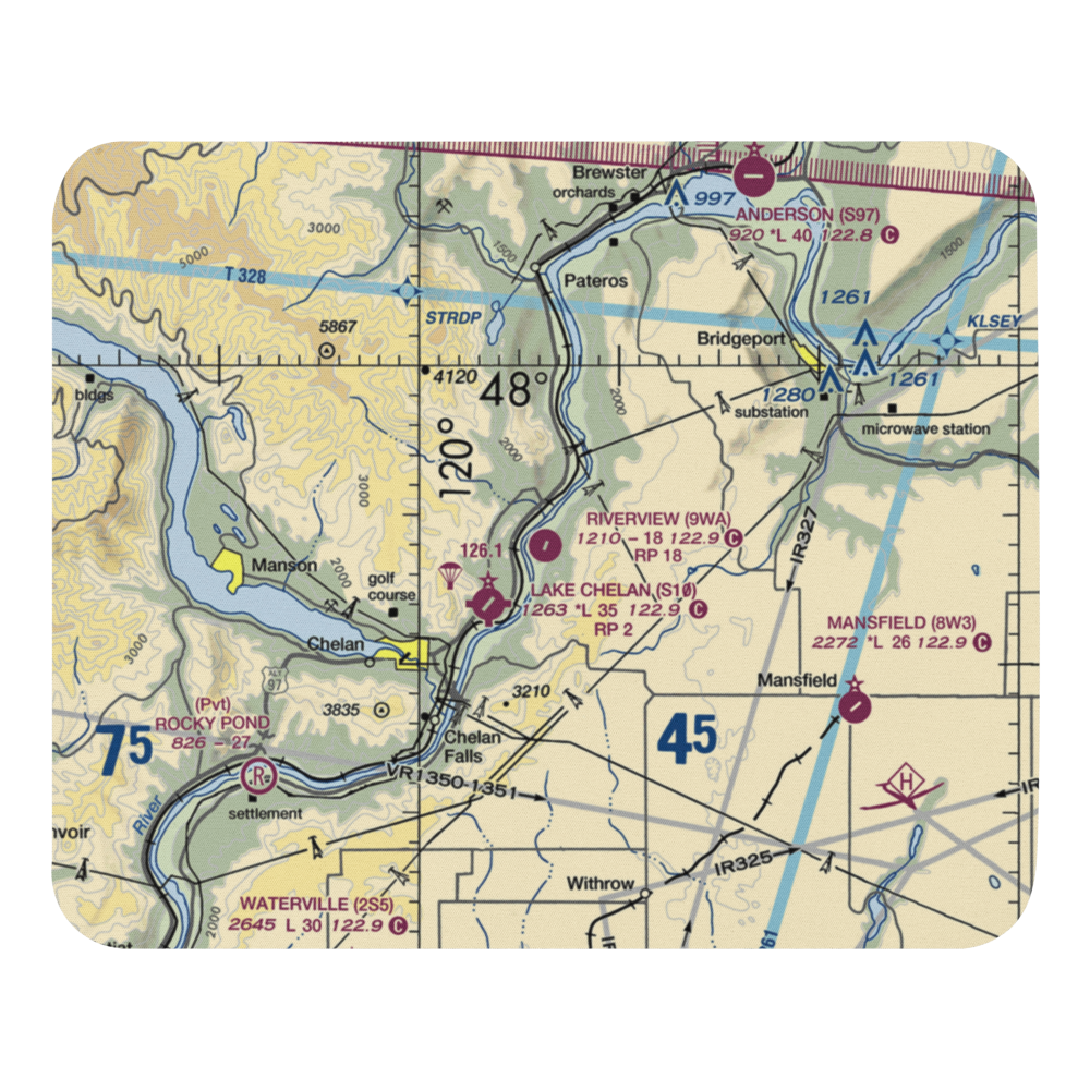 River View Airpark (9WA) VFR Sectional Mouse Pad 