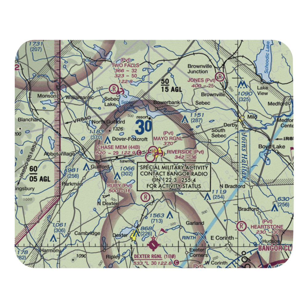 Riverside Seaplane Base (ME85) VFR Sectional Mouse Pad 