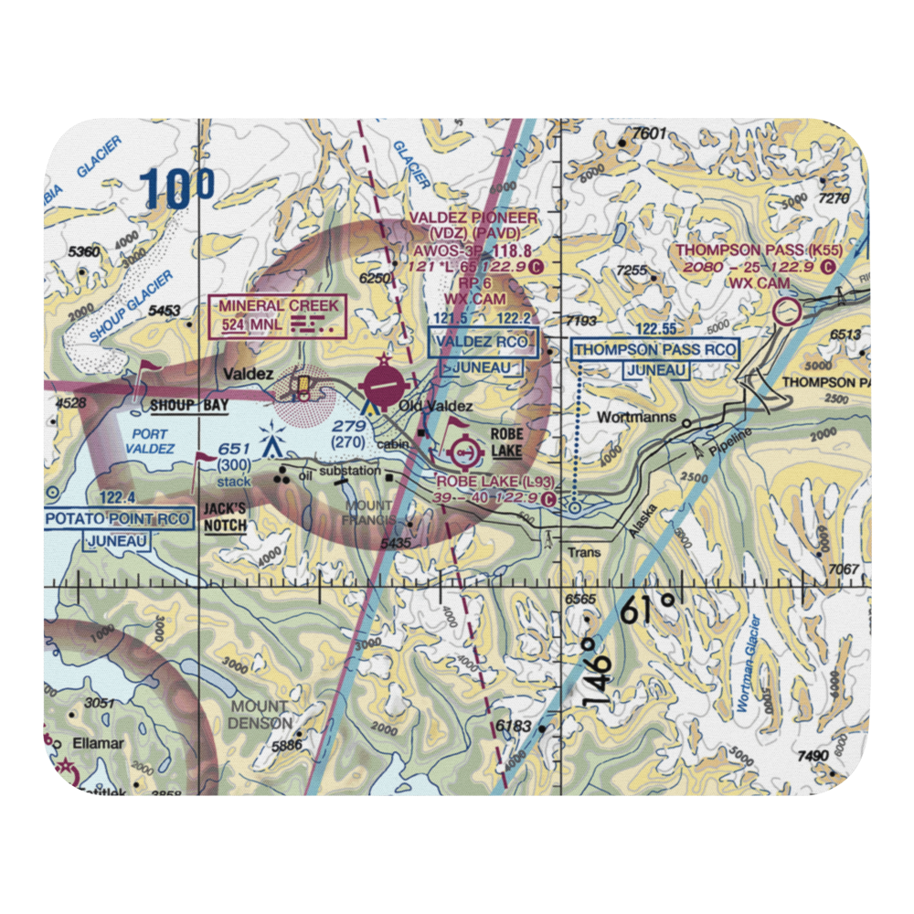 Robe Lake Seaplane Base (L93) VFR Sectional Mouse Pad 