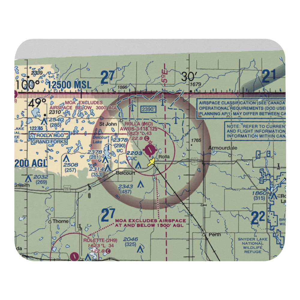Rolla Municipal Airport (06D) VFR Sectional Mouse Pad 