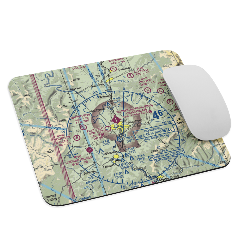 Roseburg Regional Airport (RBG) VFR Sectional Mouse Pad 