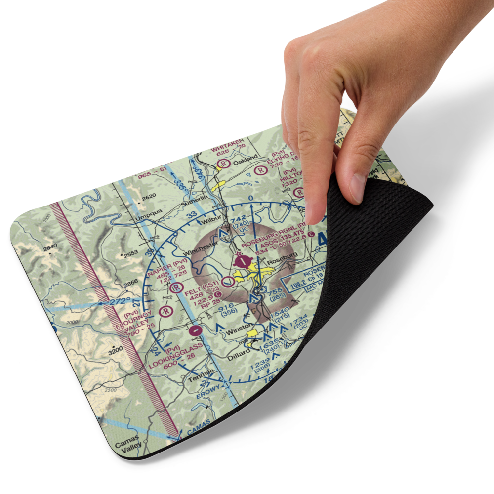 Roseburg Regional Airport (RBG) VFR Sectional Mouse Pad 
