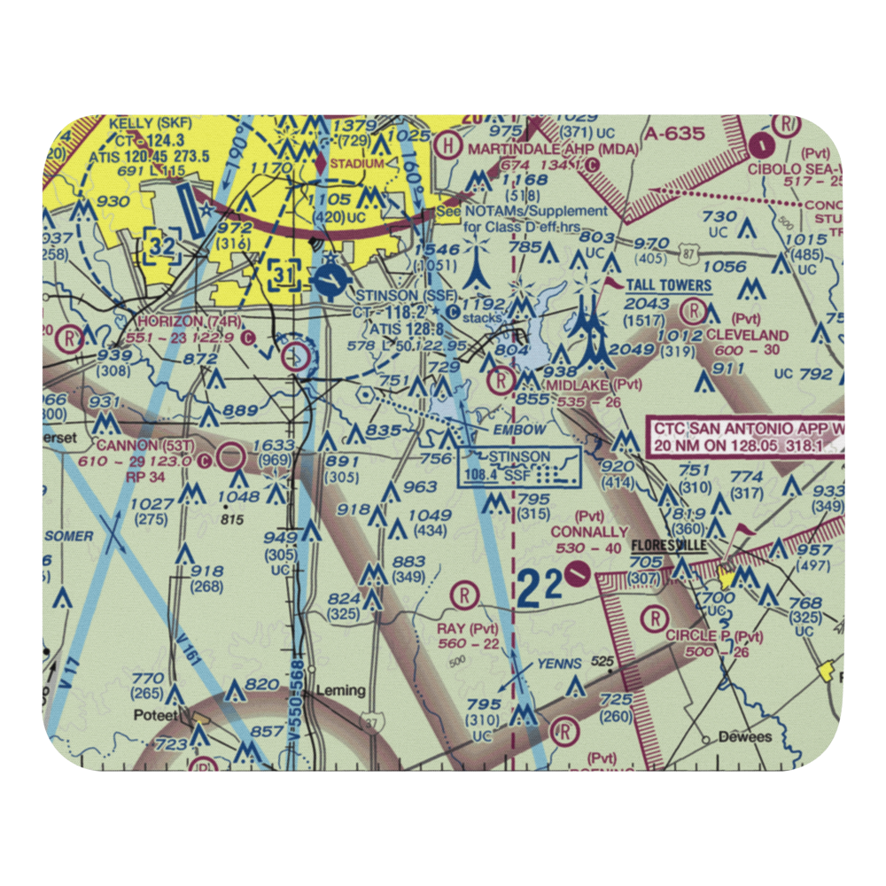 Russell Paradise Airport (2TX1) VFR Sectional Mouse Pad 