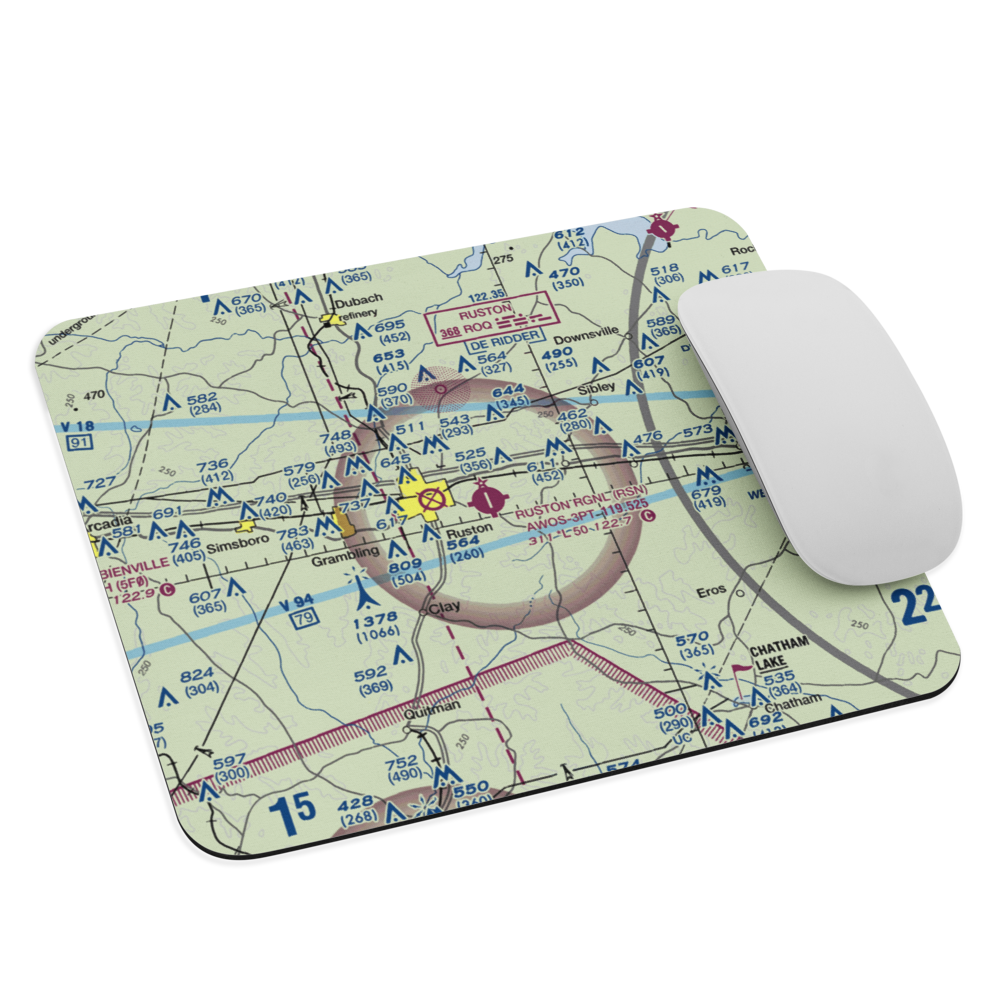 Ruston Regional Airport (RSN) VFR Sectional Mouse Pad 
