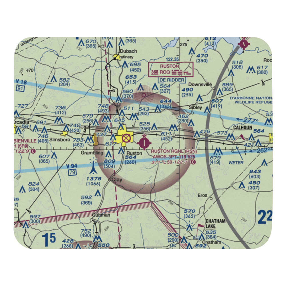 Ruston Regional Airport (RSN) VFR Sectional Mouse Pad 