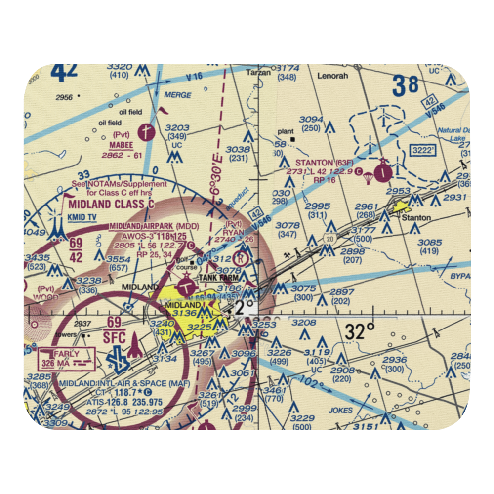 Ryan Aerodrome (7TX7) VFR Sectional Mouse Pad 