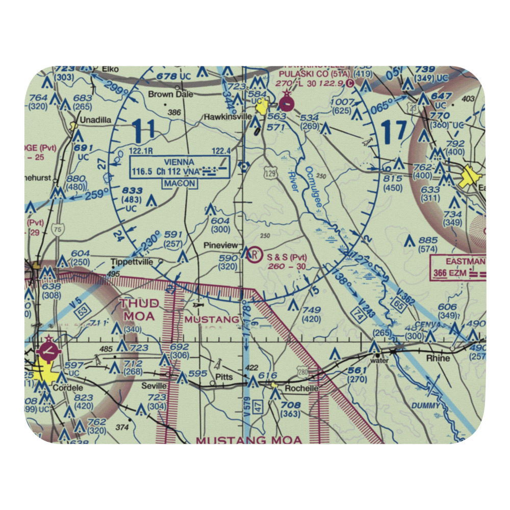 S&S Flying Service Airport (44GA) VFR Sectional Mouse Pad 