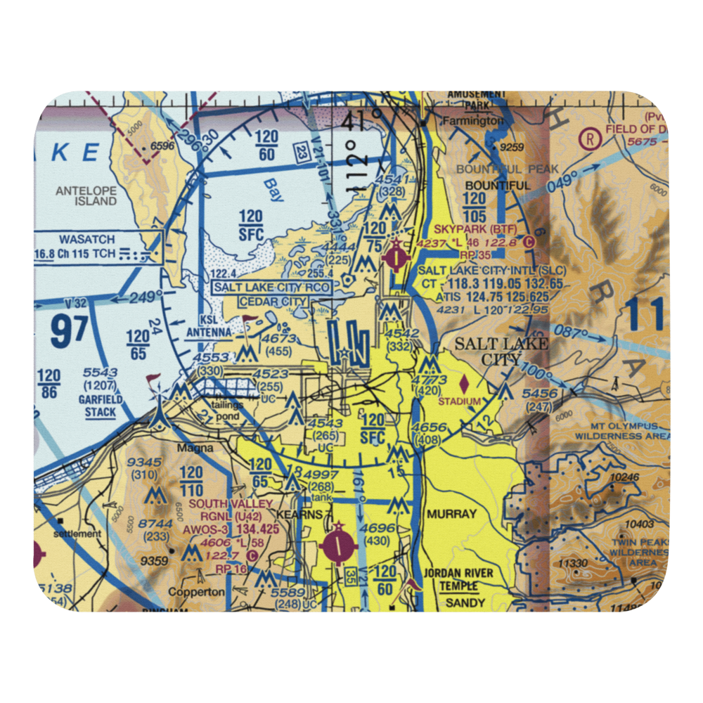 Salt Lake City International Airport (SLC) VFR Sectional Mouse Pad 
