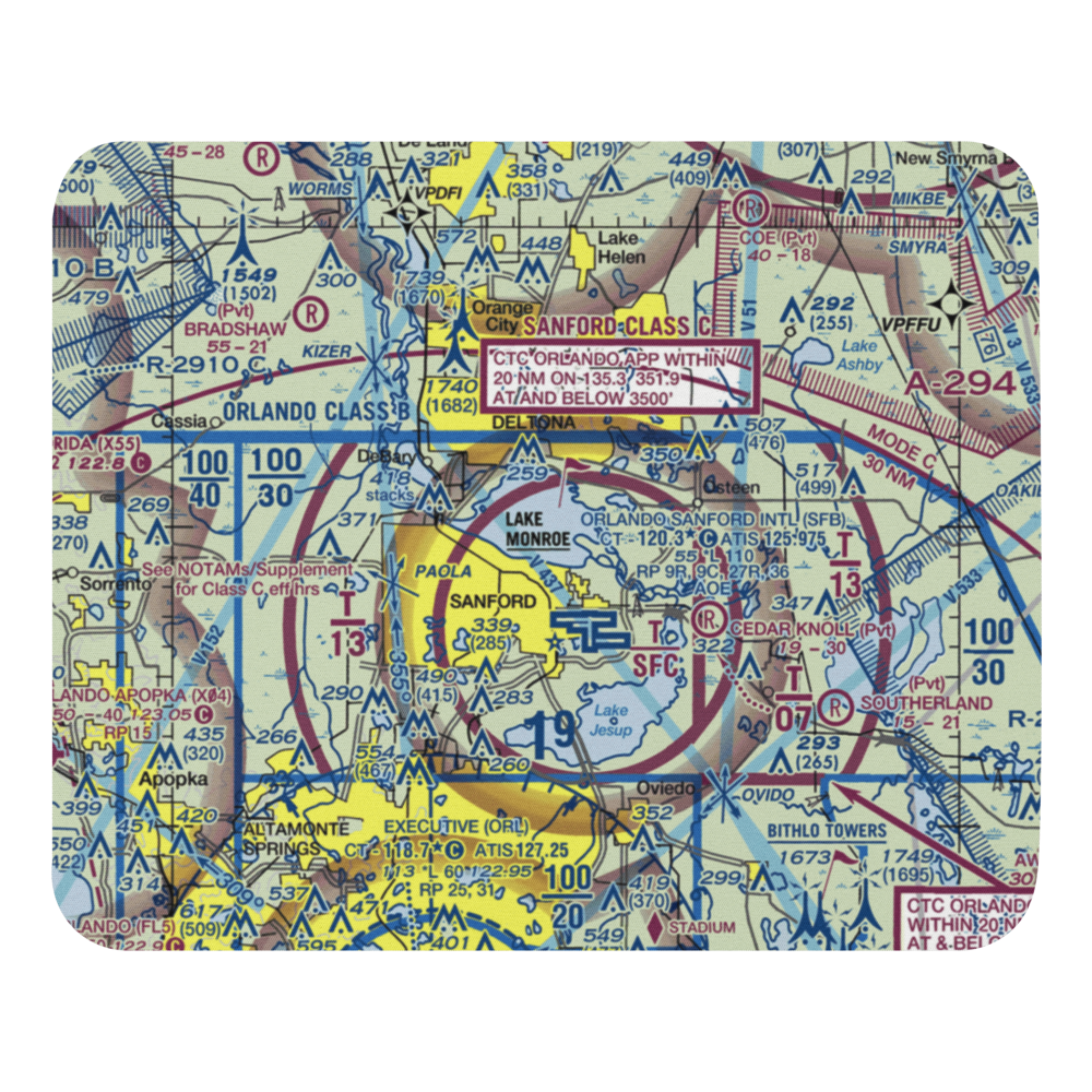Sanford Seaplane Base (FL55) VFR Sectional Mouse Pad 