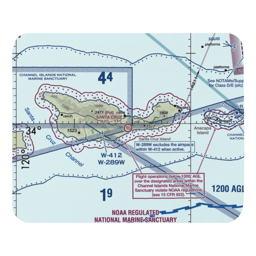 Santa Cruz Ranch Airstrip (44CA) VFR Sectional Mouse Pad 