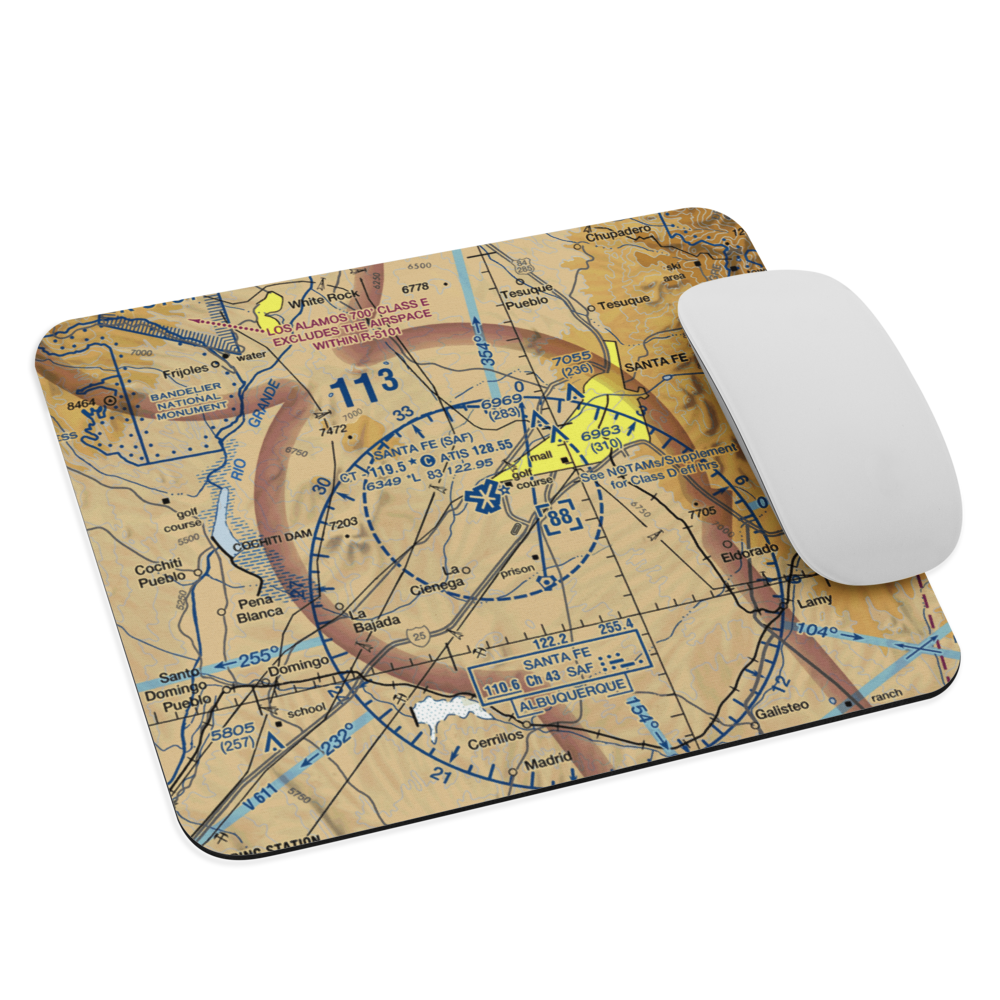 Santa Fe Municipal Airport (SAF) VFR Sectional Mouse Pad 