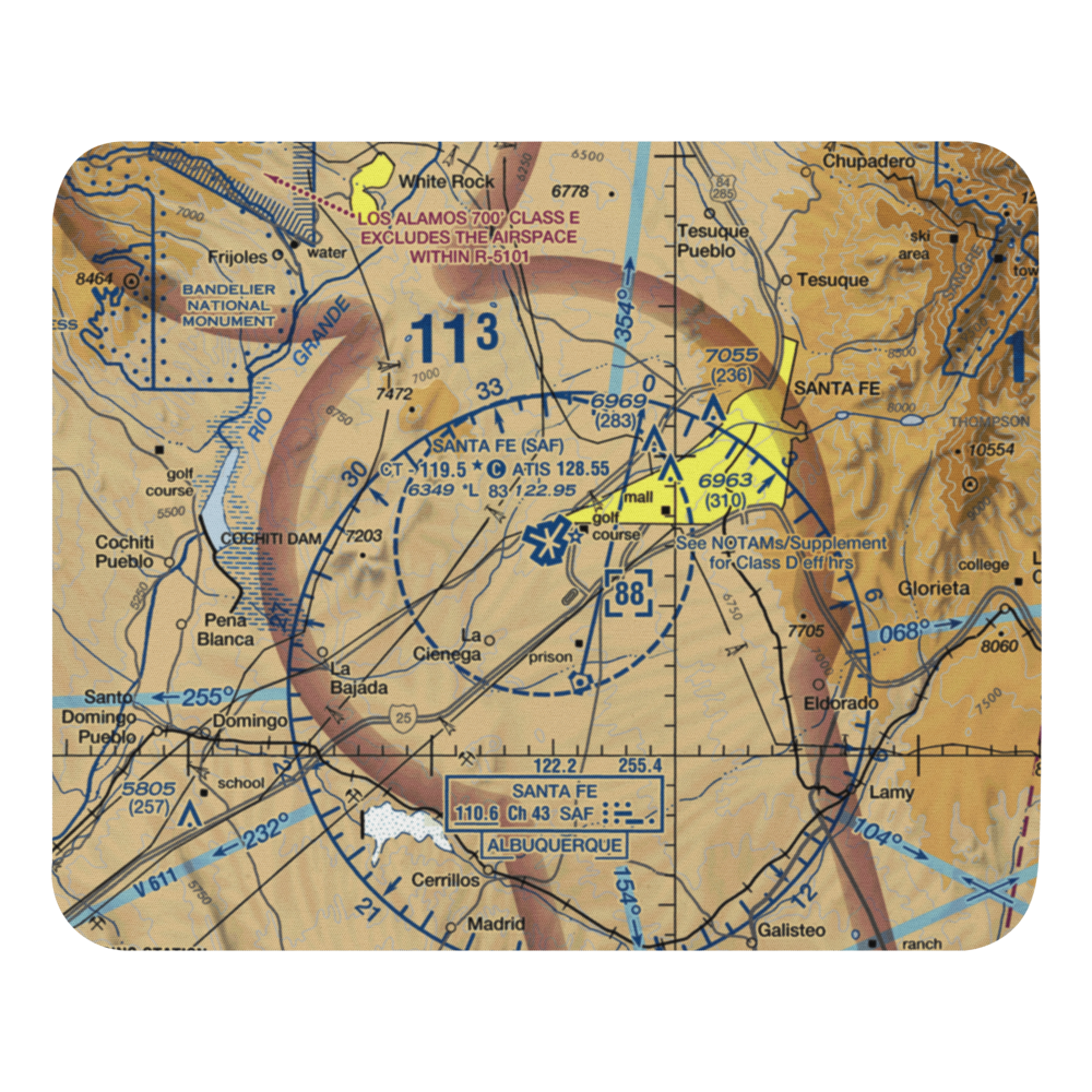 Santa Fe Municipal Airport (SAF) VFR Sectional Mouse Pad 