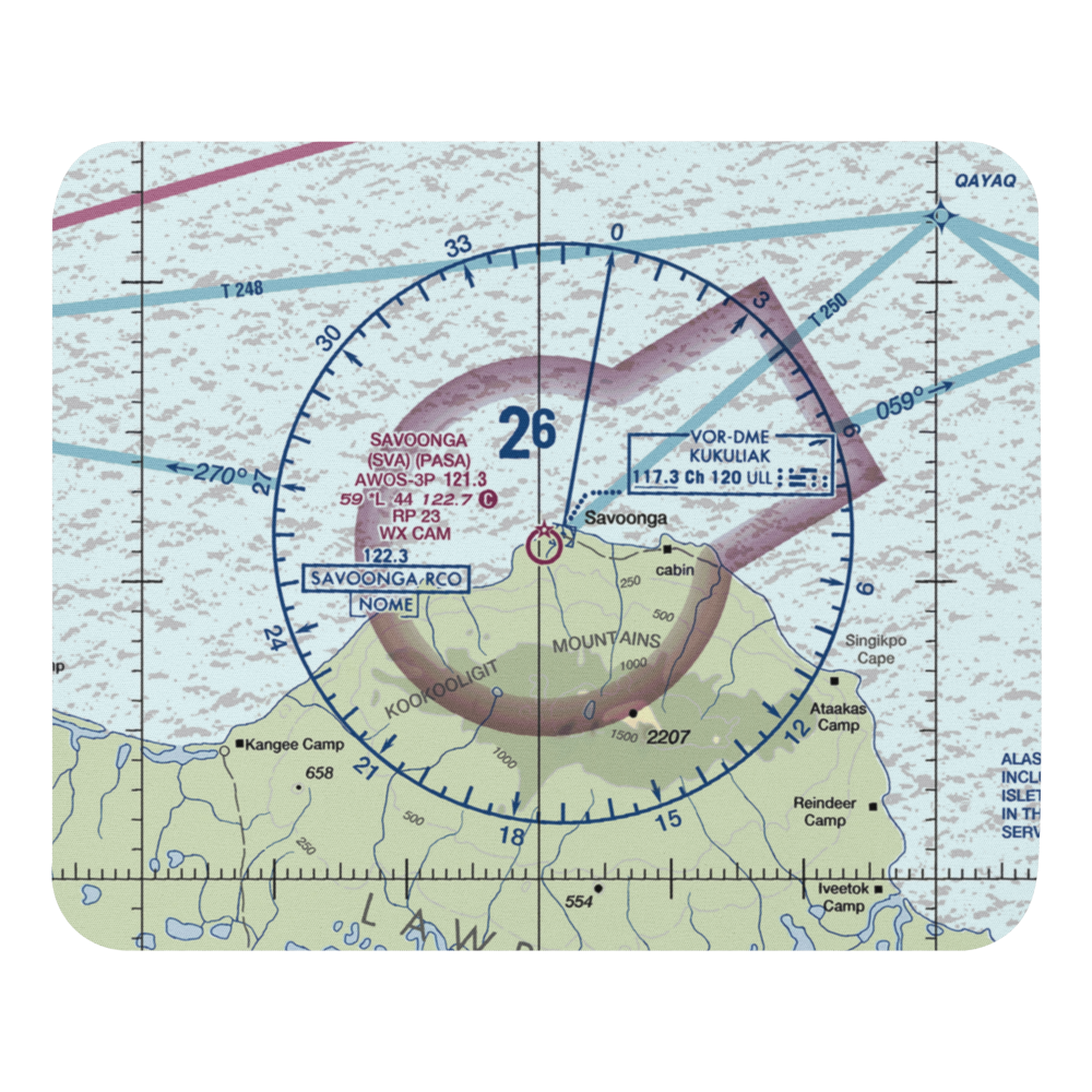 Savoonga Airport (SVA) VFR Sectional Mouse Pad 