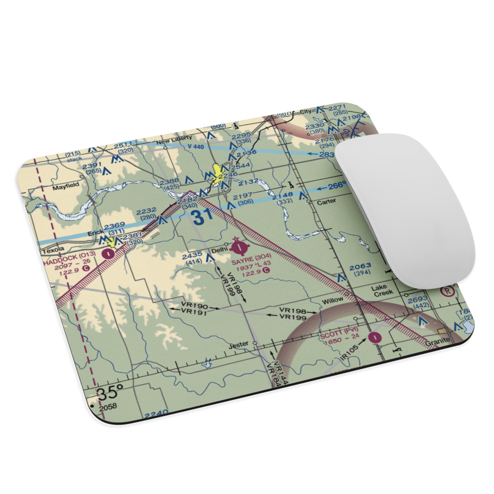 Sayre Municipal Airport (3O4) VFR Sectional Mouse Pad 