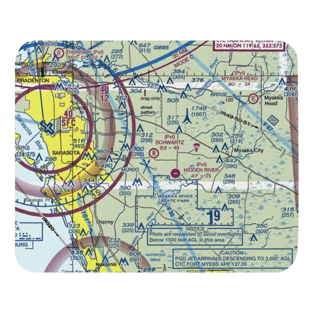 Schwartz Farms Inc Airport (4FL8) VFR Sectional Mouse Pad 