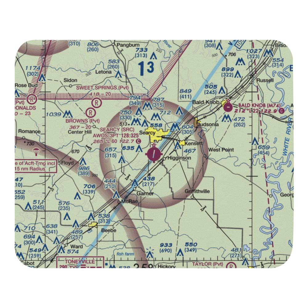 Searcy Municipal Airport (SRC) VFR Sectional Mouse Pad 