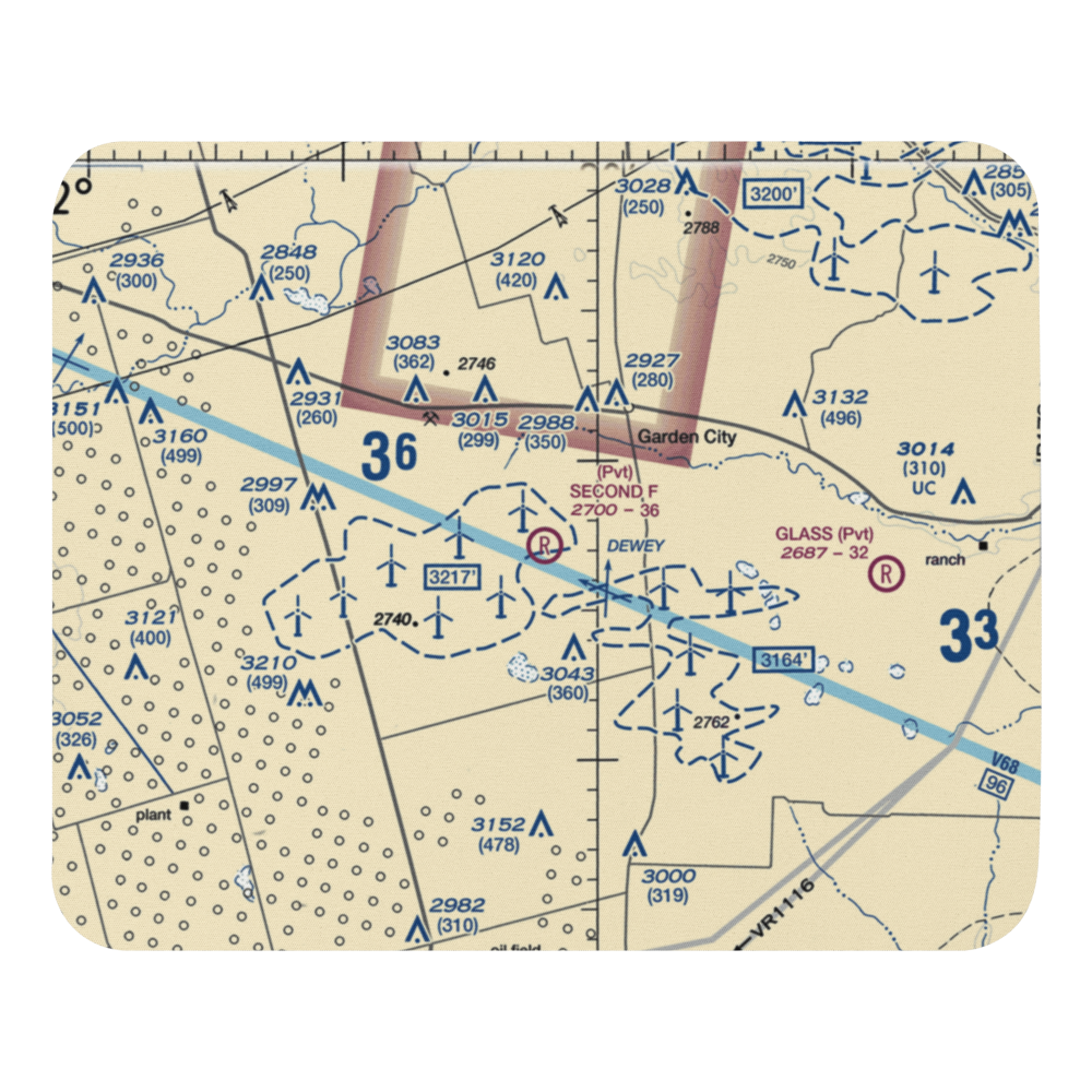 Second F Airport (73XS) VFR Sectional Mouse Pad 