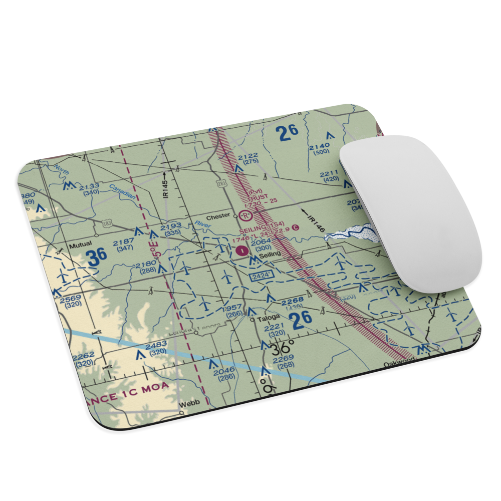 Seiling Airport (1S4) VFR Sectional Mouse Pad 