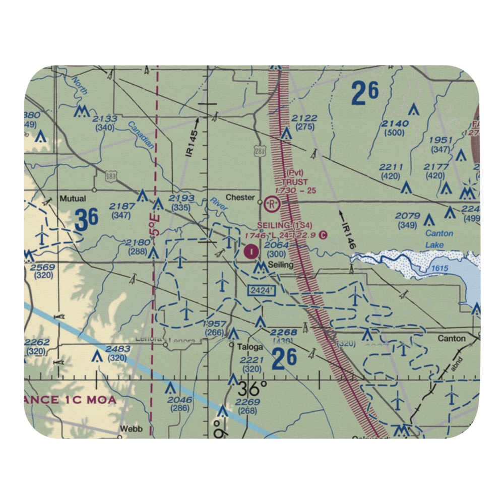 Seiling Airport (1S4) VFR Sectional Mouse Pad 