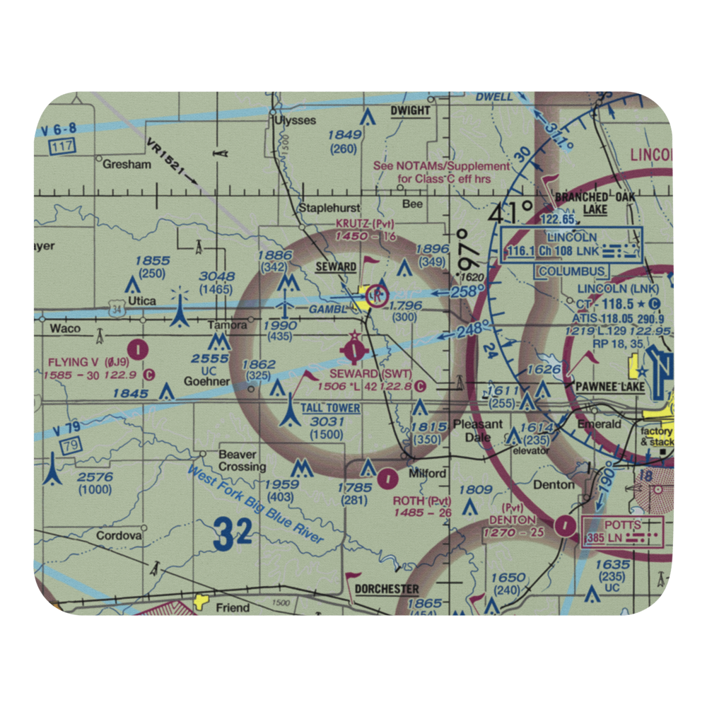 Seward Municipal Airport (SWT) VFR Sectional Mouse Pad 