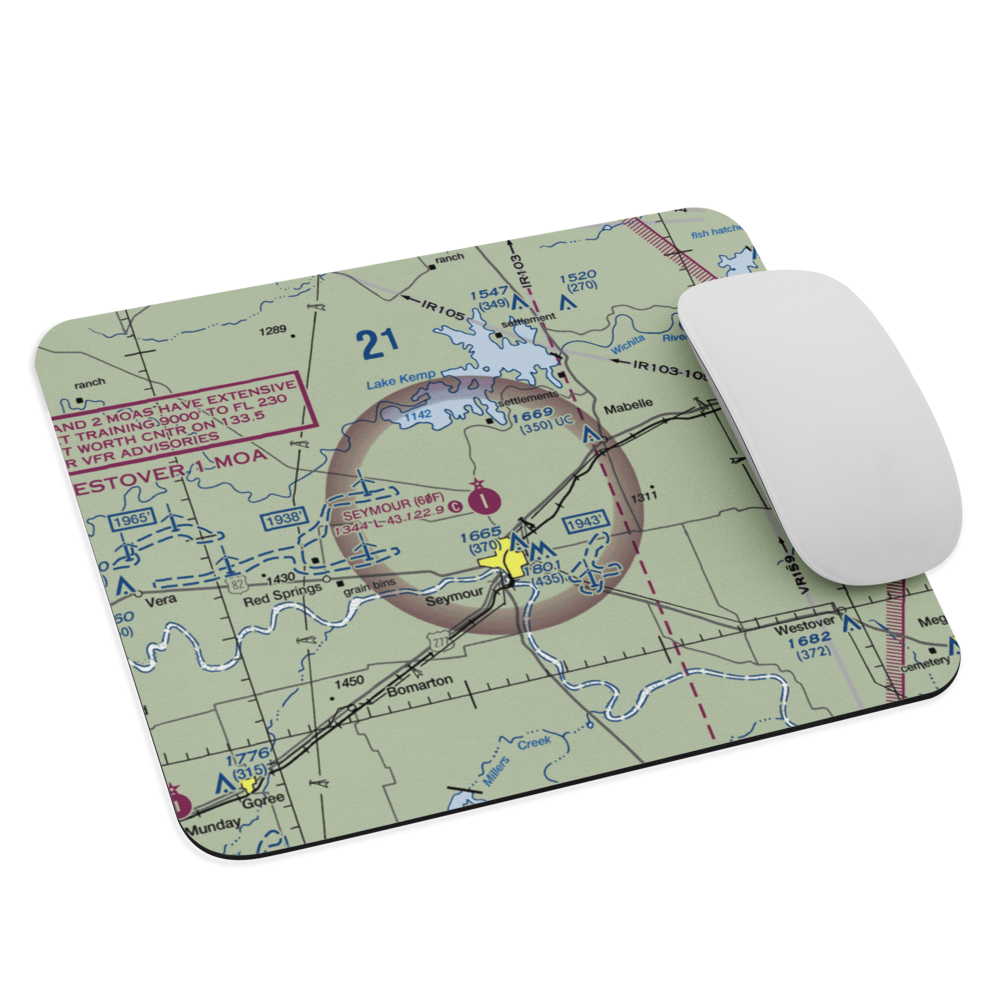 Seymour Municipal Airport (60F) VFR Sectional Mouse Pad 
