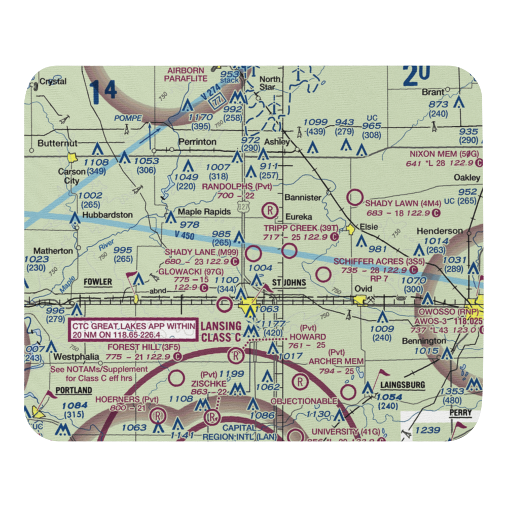 Shady Lane Airport (M99) VFR Sectional Mouse Pad 