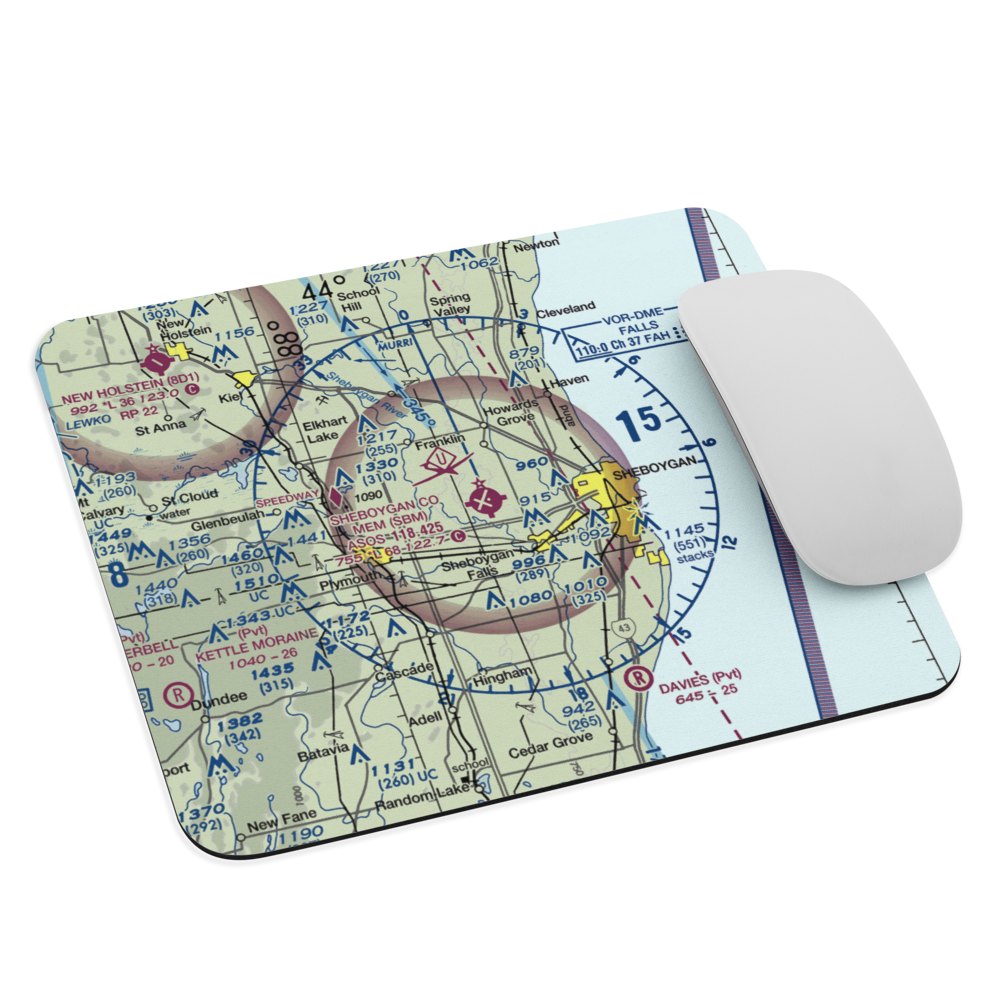 Sheboygan County Memorial Airport (SBM) VFR Sectional Mouse Pad 