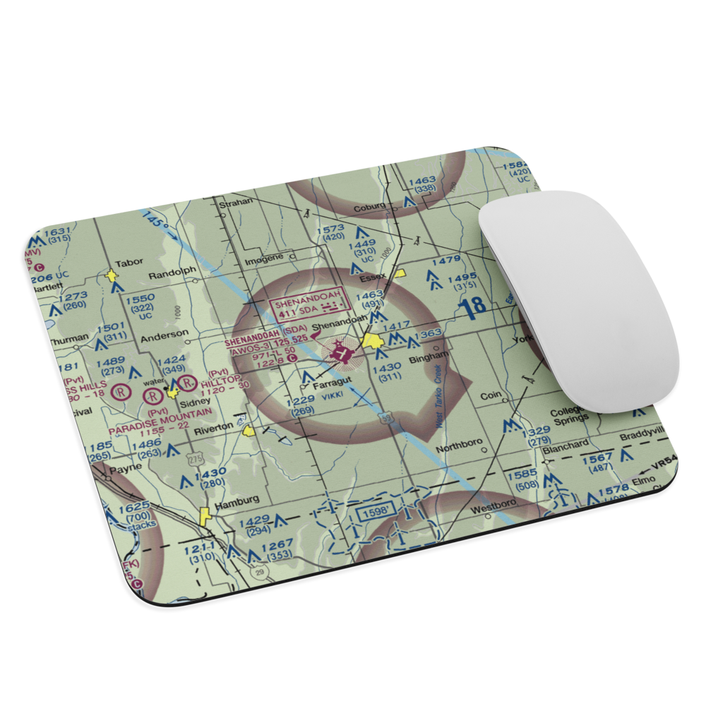 Shenandoah Municipal Airport (SDA) VFR Sectional Mouse Pad 