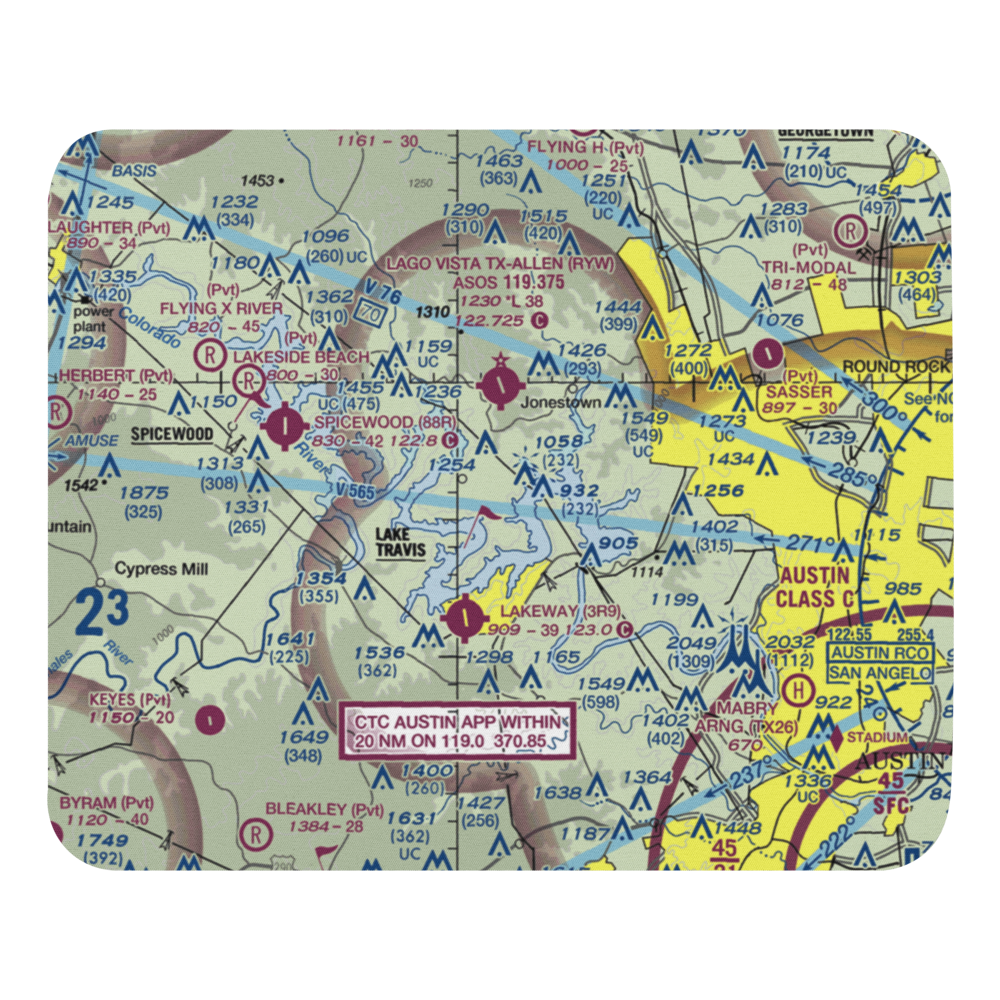 Shoreline Ranch Airport (1TX4) VFR Sectional Mouse Pad 