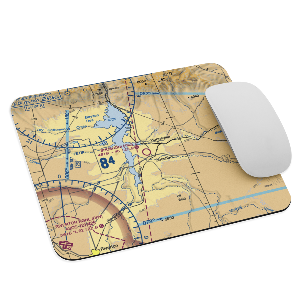 Shoshoni Municipal Airport (49U) VFR Sectional Mouse Pad 