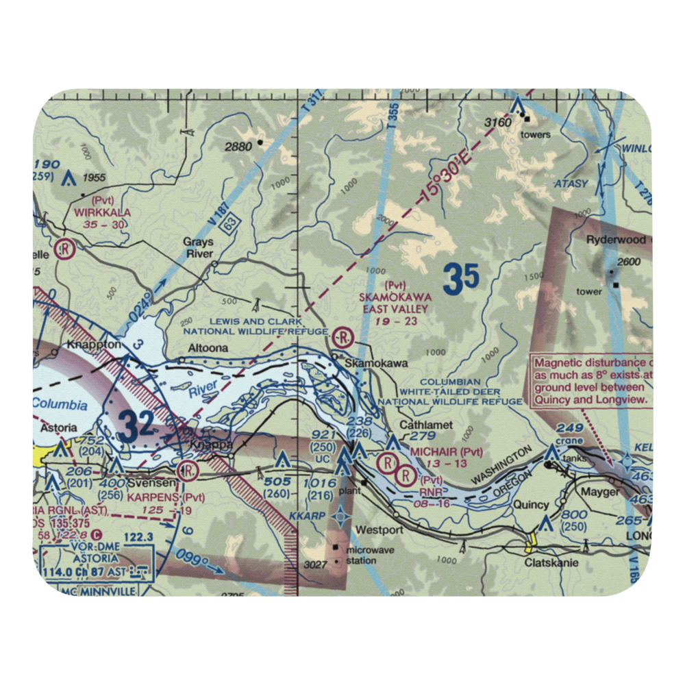 Skamokawa East Valley Airport (18JY) VFR Sectional Mouse Pad 