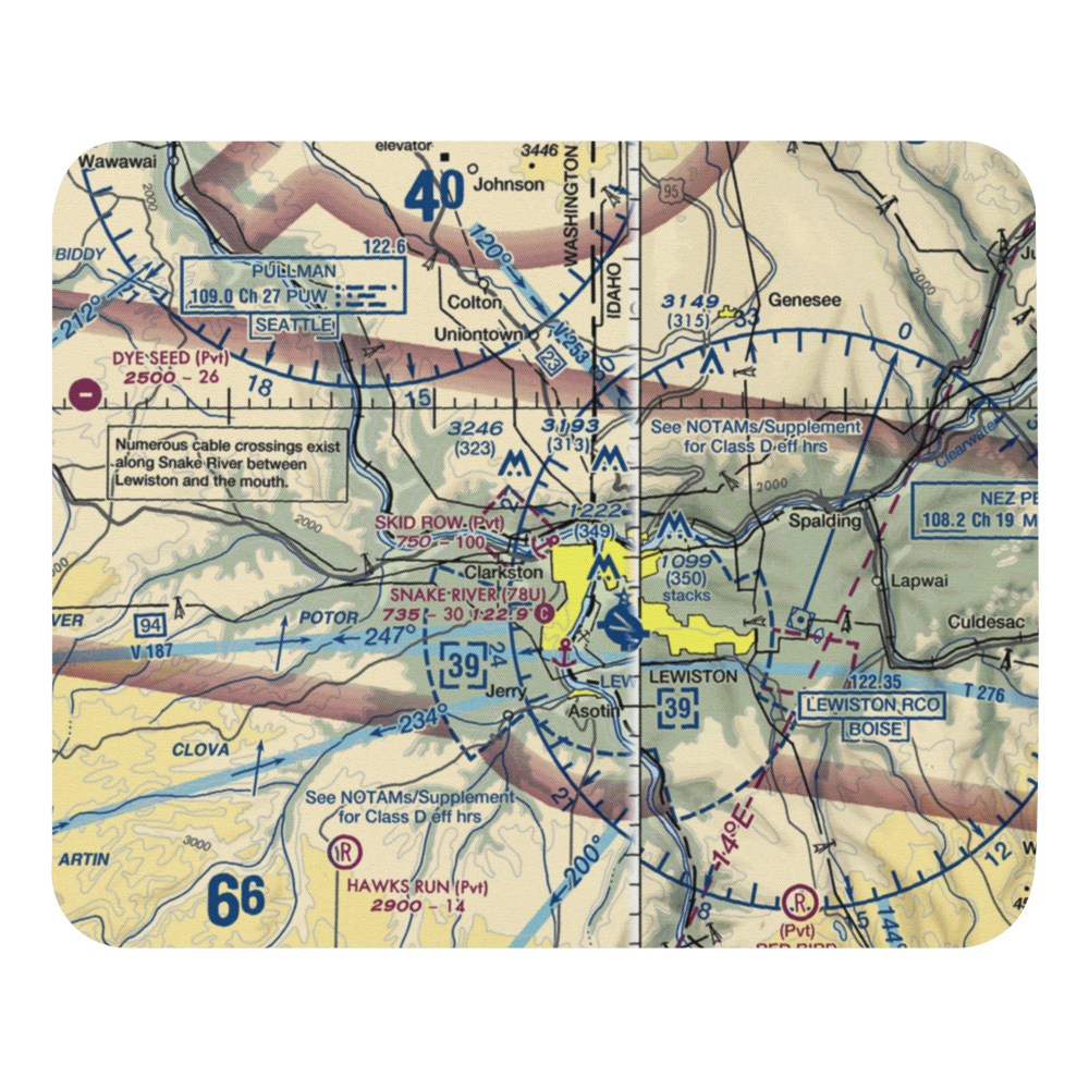 Skid Row Seaplane Base (WT33) VFR Sectional Mouse Pad 