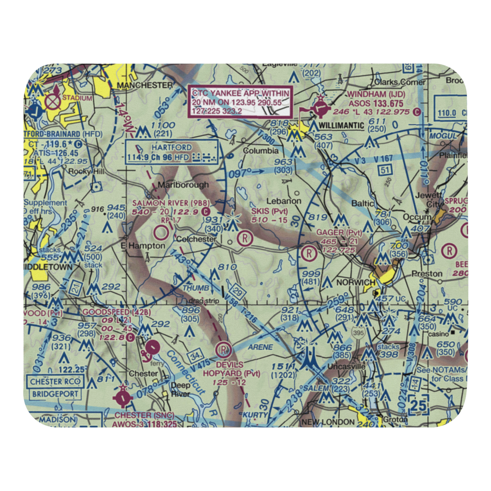 Skis Landing Area Airport (CT07) VFR Sectional Mouse Pad 