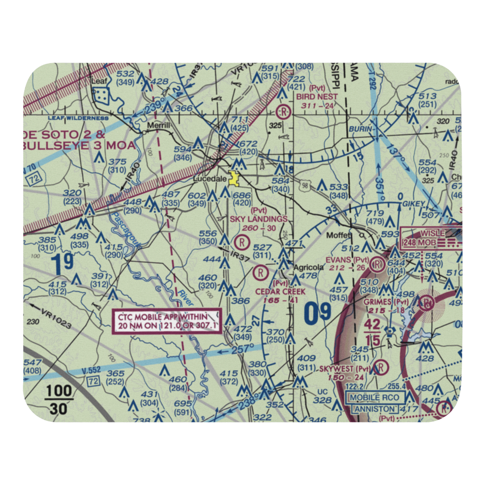 Sky Landings Airport (22MS) VFR Sectional Mouse Pad 