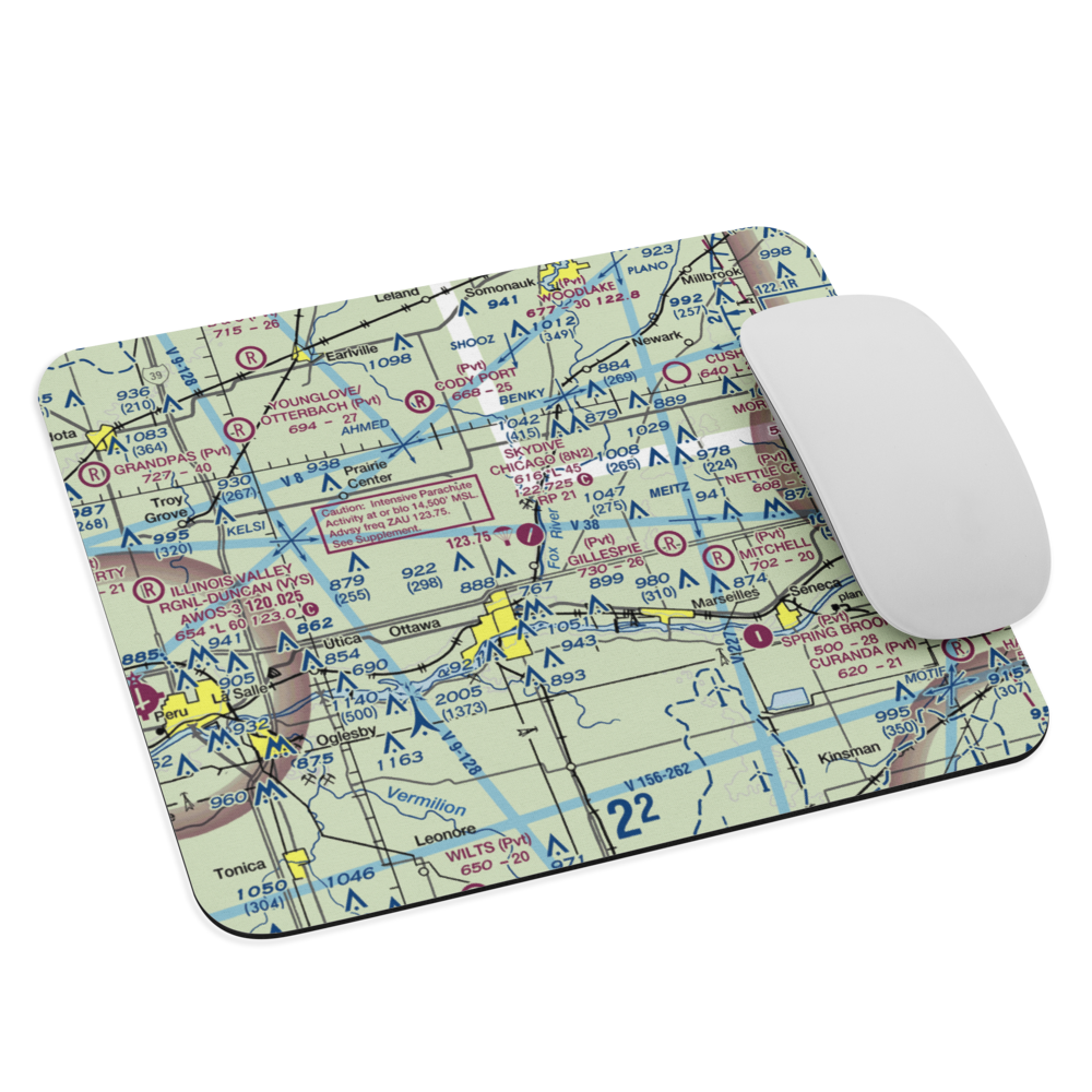 Skydive Chicago Airport (8N2) VFR Sectional Mouse Pad 